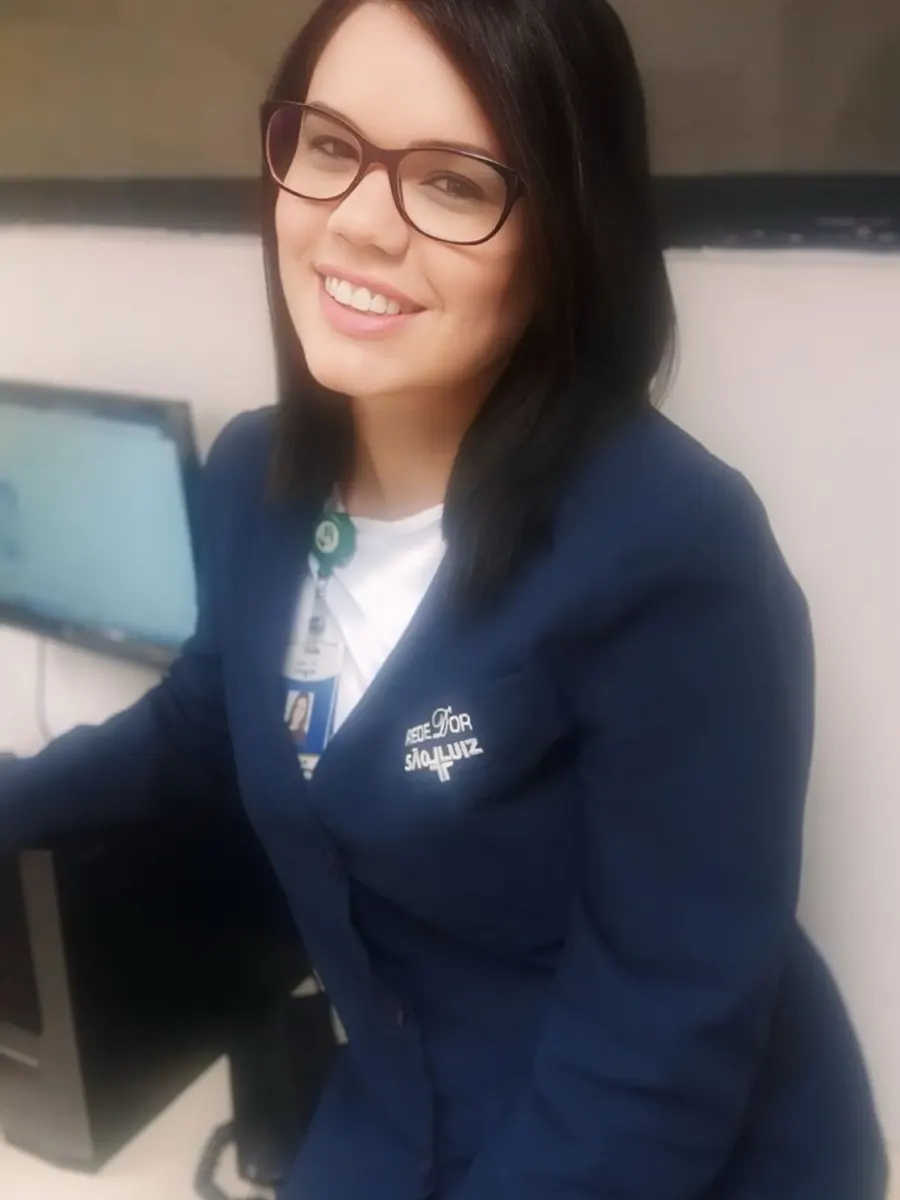 Ericka na época da engenharia de software em hospital