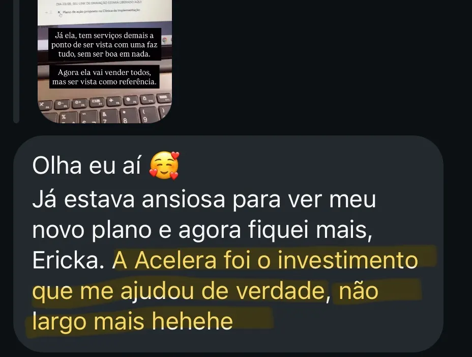 A Acelera foi o investimento que me ajudou de verdade.