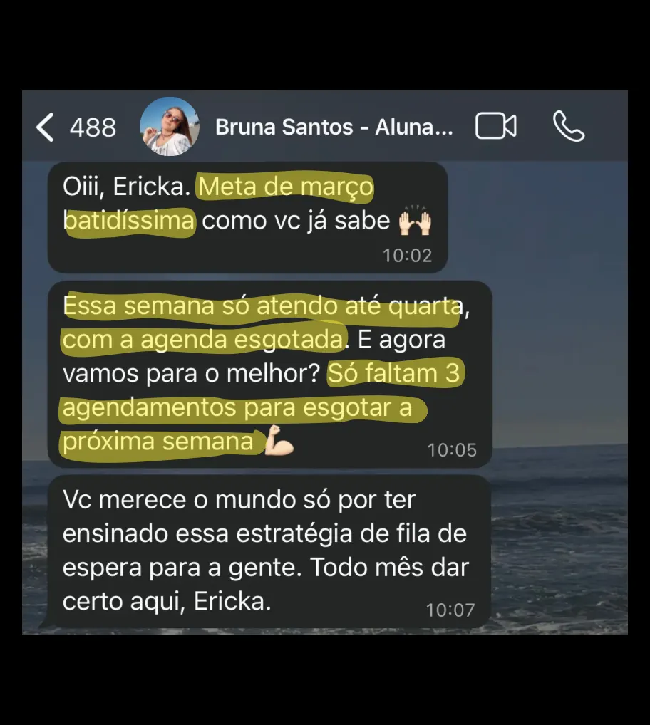 Só atendo até quarta, com a agenda esgotada.